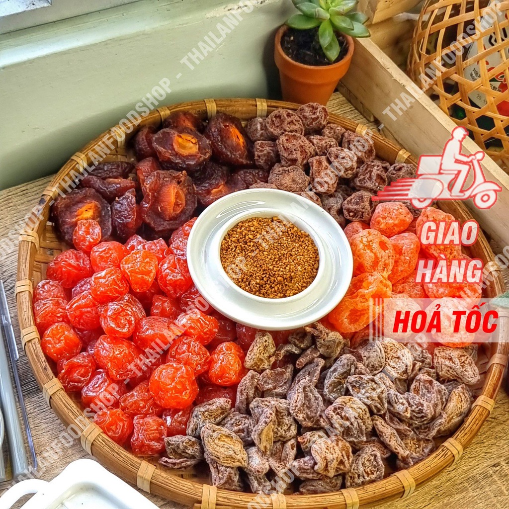 Xí Muội (Ô Mai) Mix 5 Vị (Đào Chẻ, Mận Cơm, XM Mơ, XM Oliu, XM Thái) Lon 500Gr