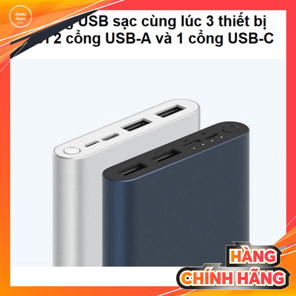 [Chính Hãng] Sạc dự phòng Xiaomi Gen 2/Gen 3 18W 10000mAh cổng USB, type C Fast Charge Power Bank - Bh 12 tháng