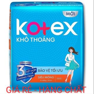 Băng Vệ Sinh Kotex Khô Thoáng Siêu Mỏng Không Cánh (8 Miếng / Gói)