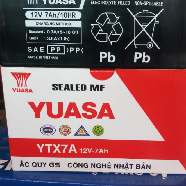 Ắc quy YUASA YTX7A 12v7Ah