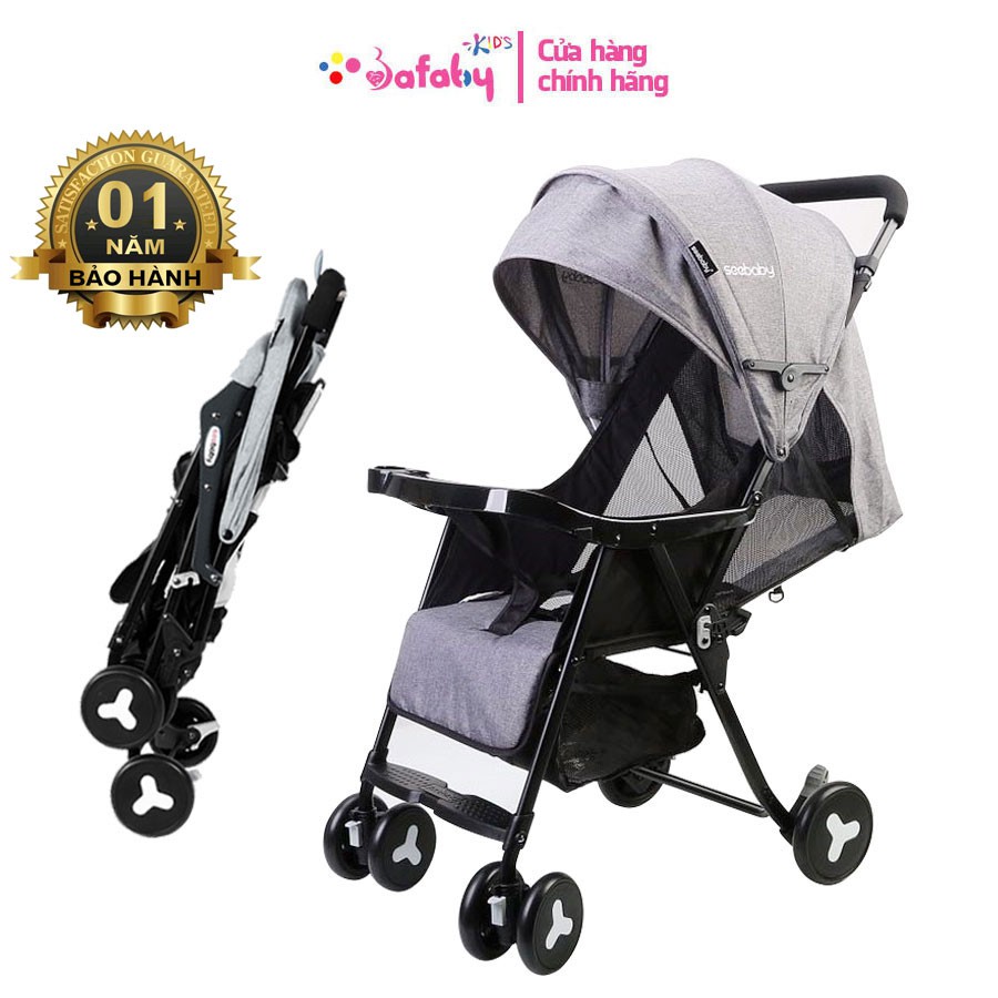 [CÓ KHAY ĂN] Xe Đẩy Trẻ Em 3 Tư Thế Seebaby QQ3 Siêu Tiện Lợi - Bafaby Kids