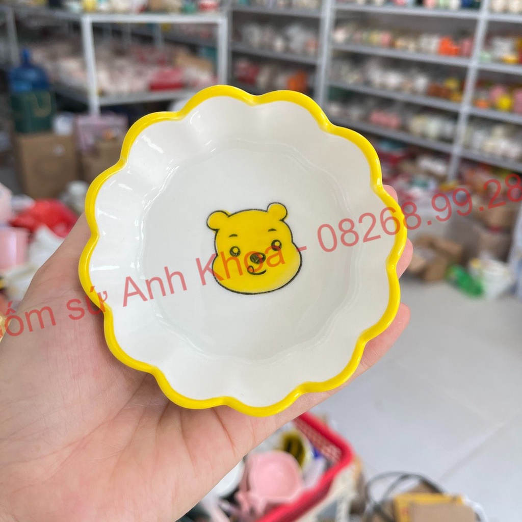 Bộ bát đĩa sứ,Chén Dĩa Sứ Bát Ăn Cơm Decor trang trí món ăn gia đình bộ boy vàng 15 món xinh yêu.