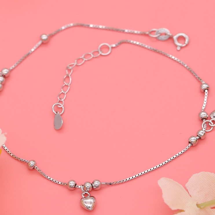 Lắc Chân Bạc Italy Trái Tim Ngọt Ngào Cho Nữ LC1547 - Bảo Ngọc Jewelry