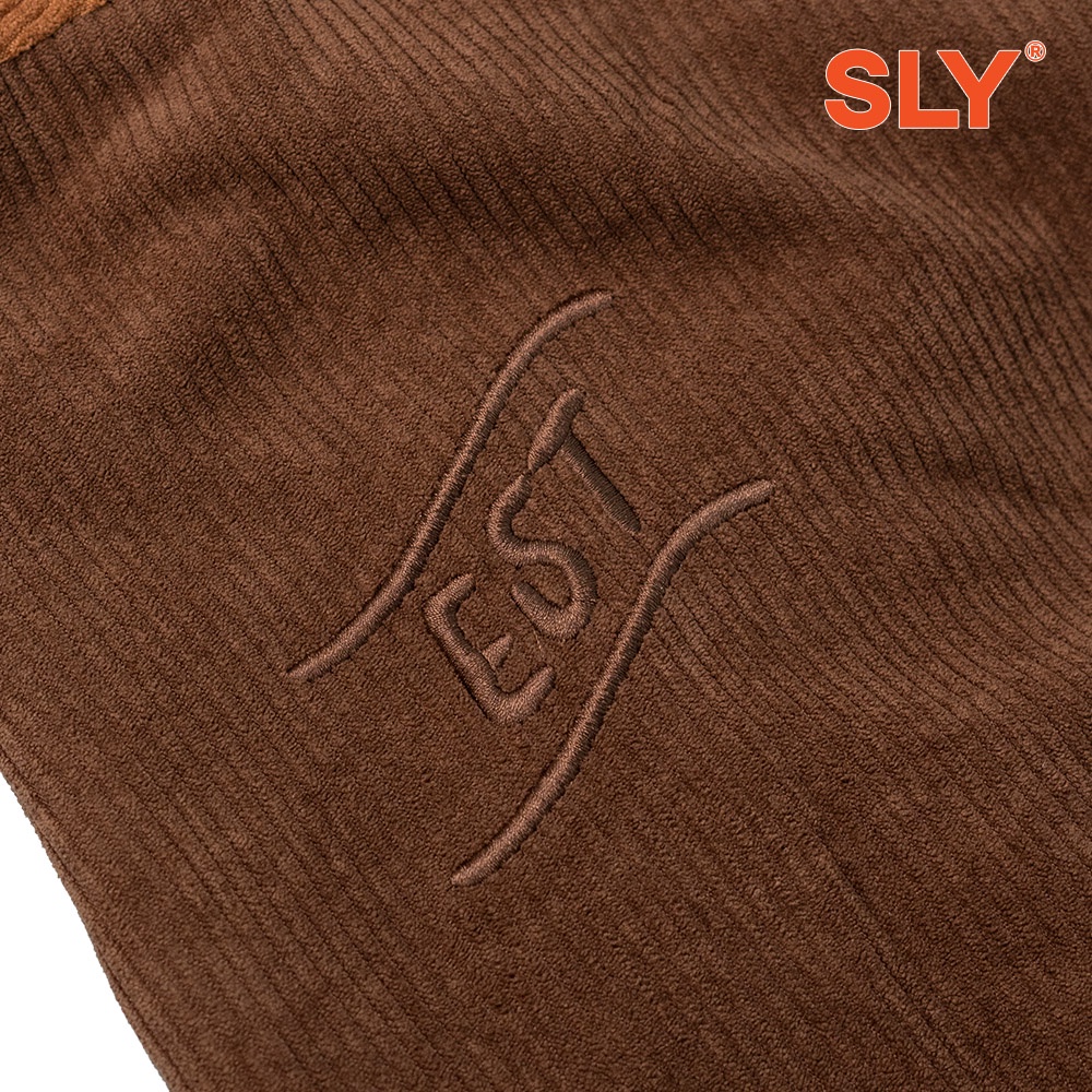 Áo khoác vải gân Corduroy SLY màu nâu