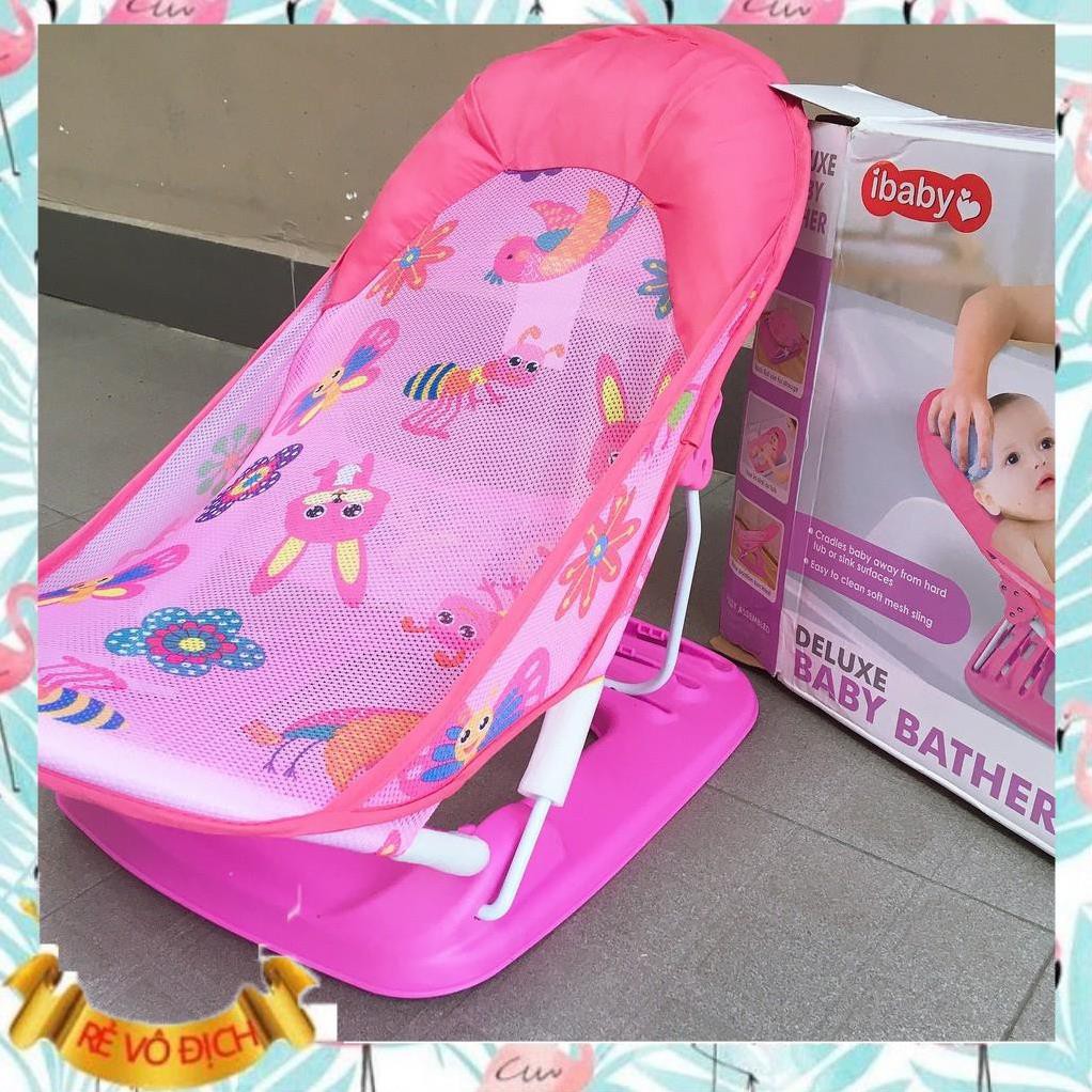 FREE SHIP  Ghế nằm tắm có tựa đầu trẻ em Màu Hồng iBaby chính hãng
