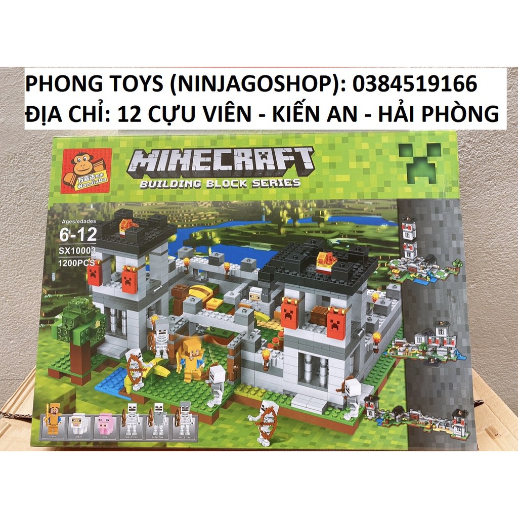 Lắp ráp xếp hình Lego MineCraft My World 10003 : Tường thành không có mini 1200 mảnh