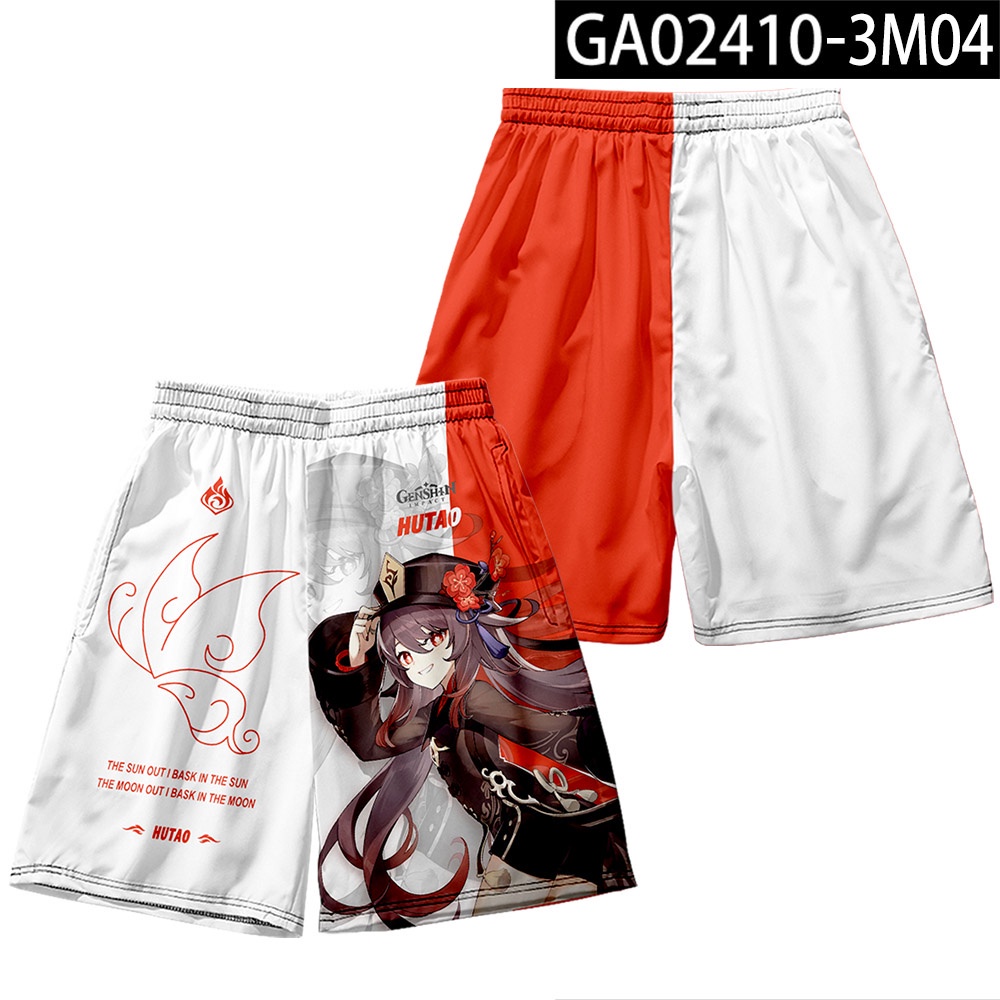Quần Short Ngắn Hóa Trang Anime Xiao Zhongli Ningguang Hutao Đi Biển Cho Nam