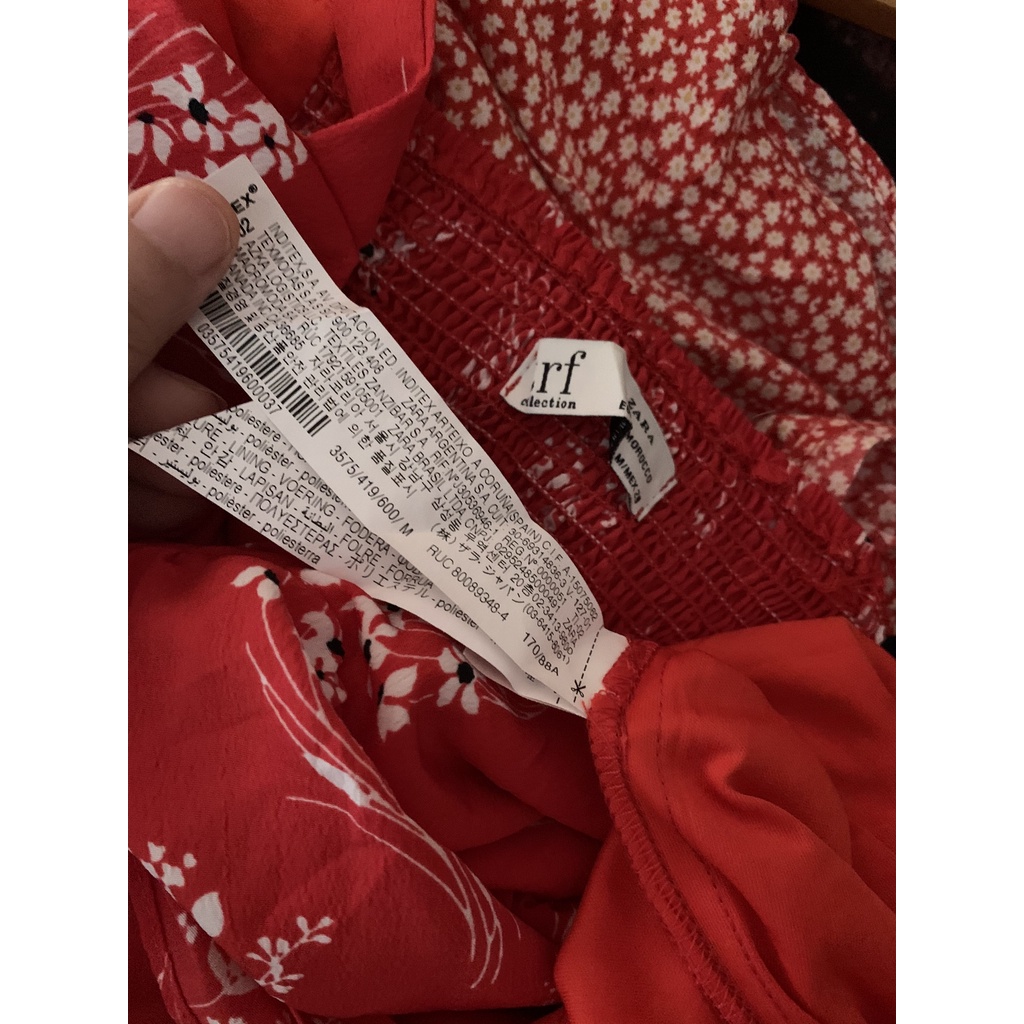 Đầm 2 dây cột nơ ngực ZARA dòng trf