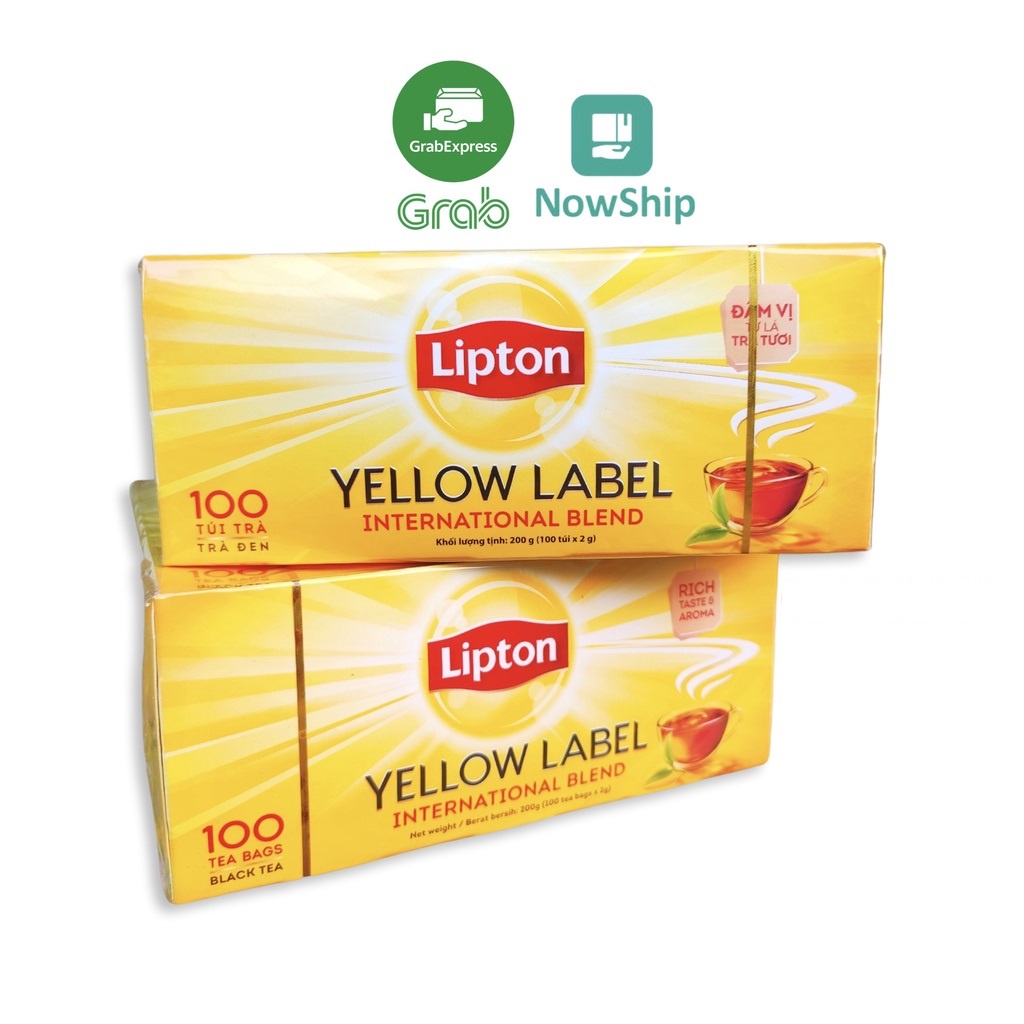 [Hoả Tốc] Trà Lipton túi lọc Yellow Label Tea 100 gói 200g Nhãn Vàng
