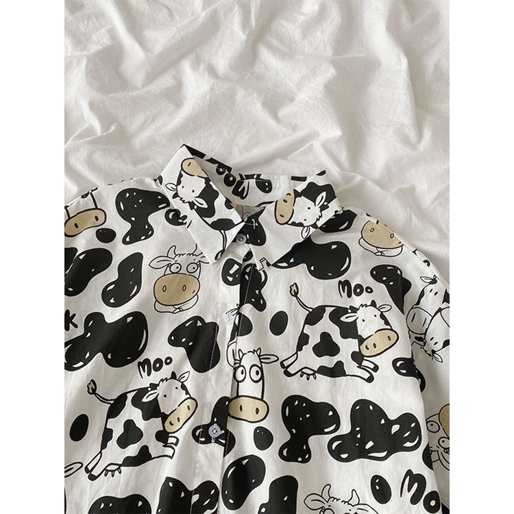 NRVP Áo sơ mi dáng rộng tay ngắn phong cách Hàn Quốc retro thời trang hè 2021 cho nữ