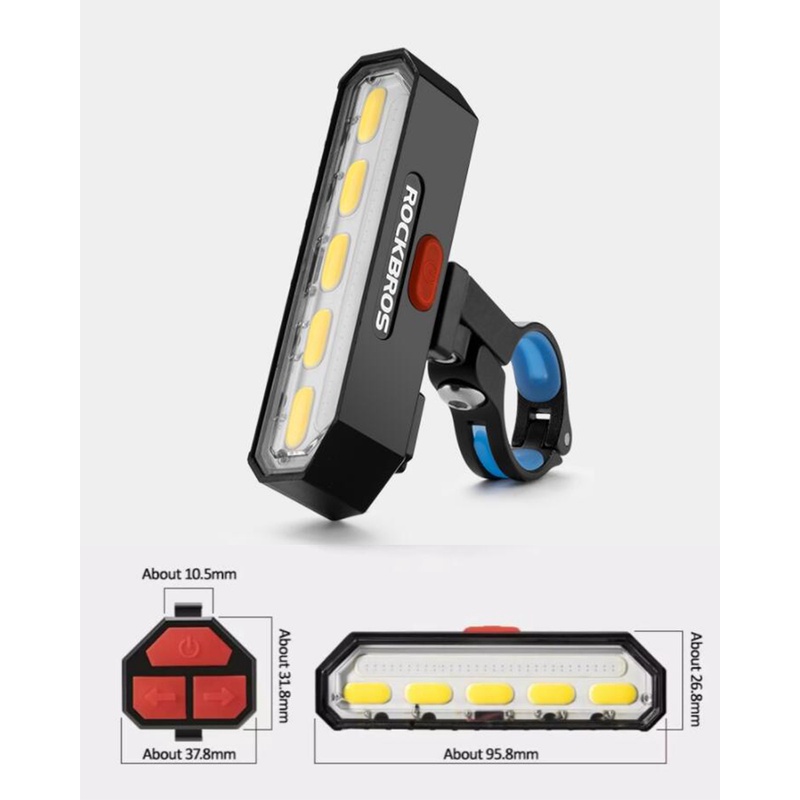 Rockbros Đèn Led Tín Hiệu Gắn Đuôi Xe Đạp Kèm Điều Khiển Từ Xa
