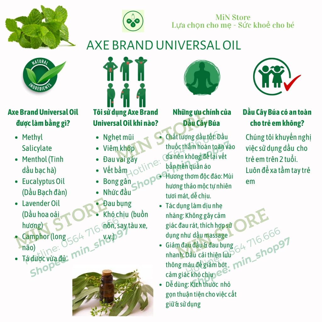 🇸🇬MUA TẠI SINGAPORE🇸🇬 Dầu Gió Trắng Cây Búa SINGAPORE Axe Brand
