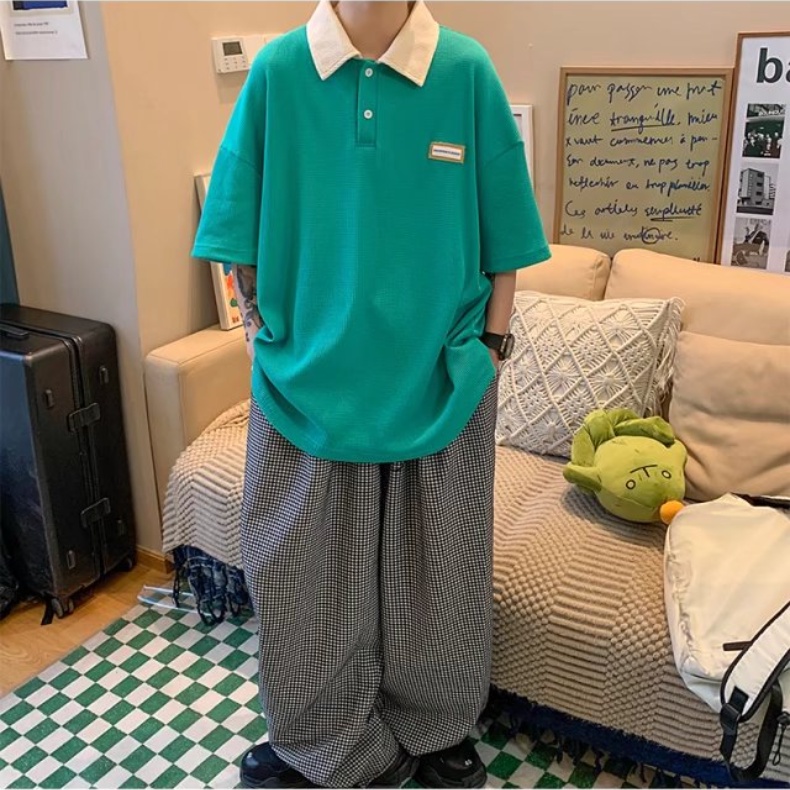 áo polo hàn quốc áo phông unisex from rộng áo thun nam có cổ thời trang áo thun nam tiếng Nhật áo polo nam ulzzang áo phông polo nam