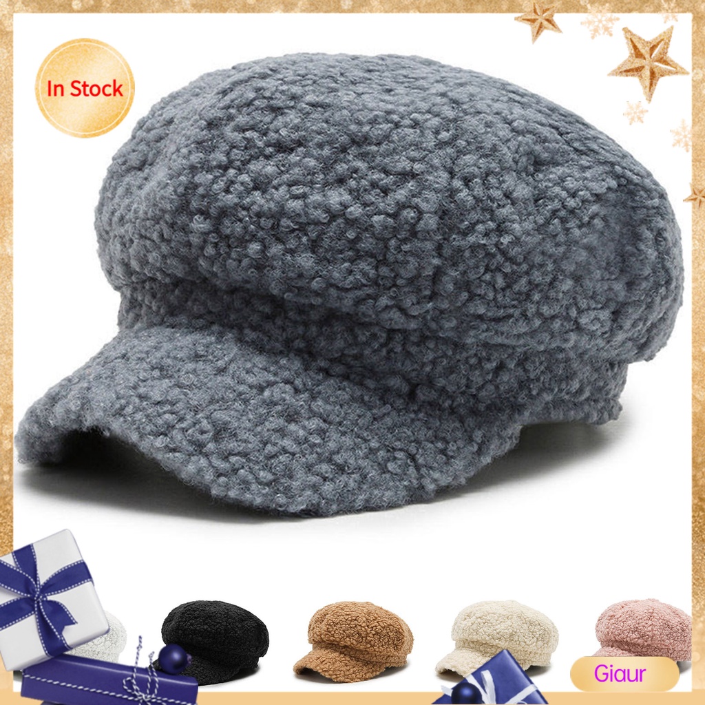 Mũ lưỡi trai vải cashmere chống mòn thời trang cho nữ