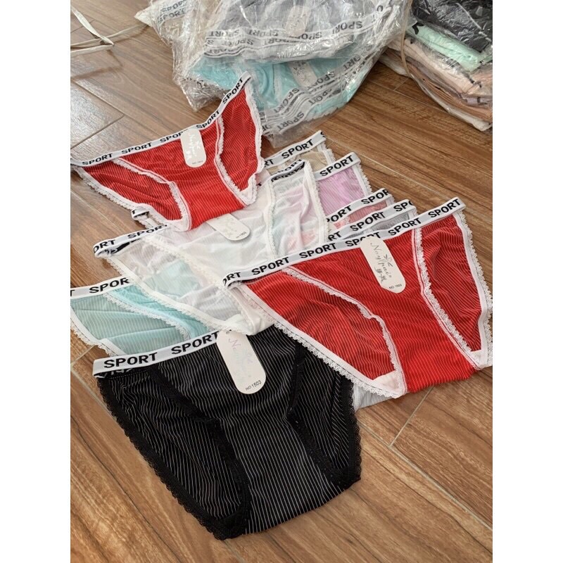Quần lót kẻ thun cạp chữ sexy phong cách thể thao nóng bỏng 1503