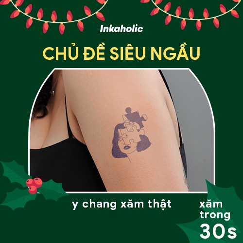 😎Hình xăm dán tạm thời 15 ngày Inkaholic - Chủ đề Siêu Ngầu - xăm giả đẹp & ngầu y xăm thật, chống nước 100%