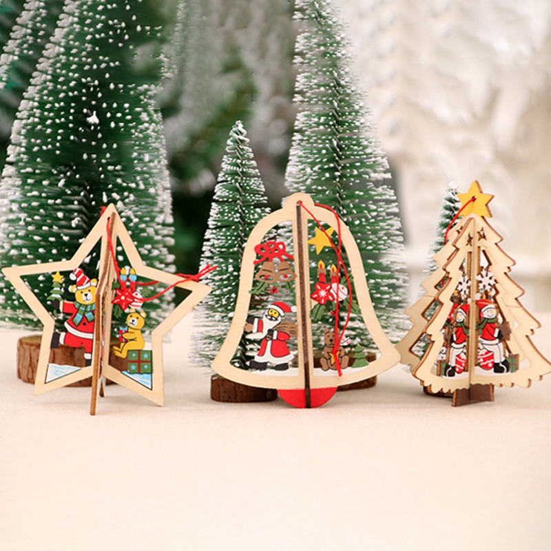 Phụ kiện treo trang trí Giáng sinh hình ngôi sao và bông tuyết