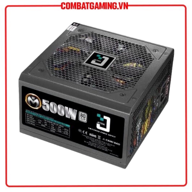 Nguồn Jetek M500 500W &amp; M600 600W V2 80 Plus White - Cáp Đen Cao Cấp