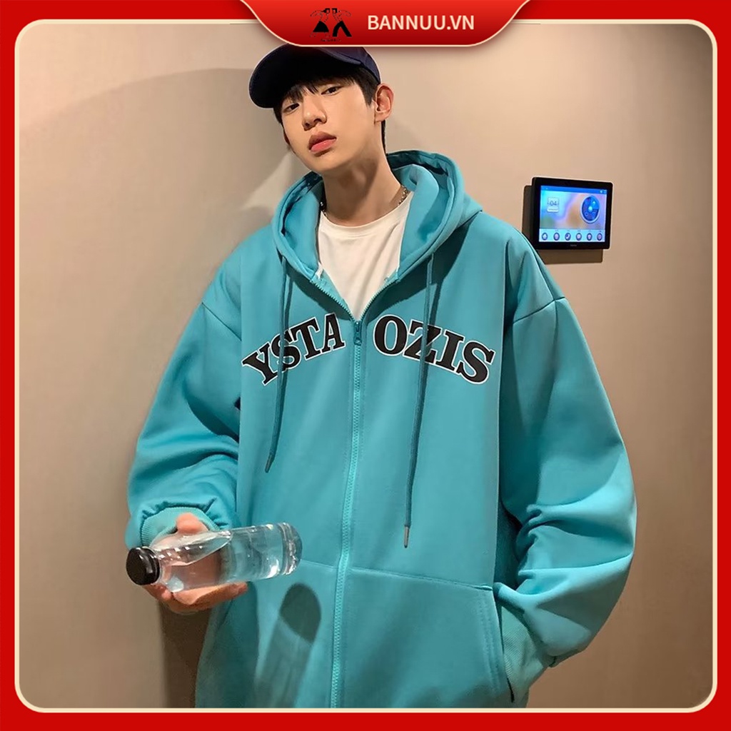 Áo Khoác nam Có Mũ Trùm áo khoác dây kéo Phối Khóa Kéo In Chữ Đơn Giản Phong Cách Hàn Quốc áo khoác hoodie Cổ Điển Thời Trang áo khoát Nam Nữ