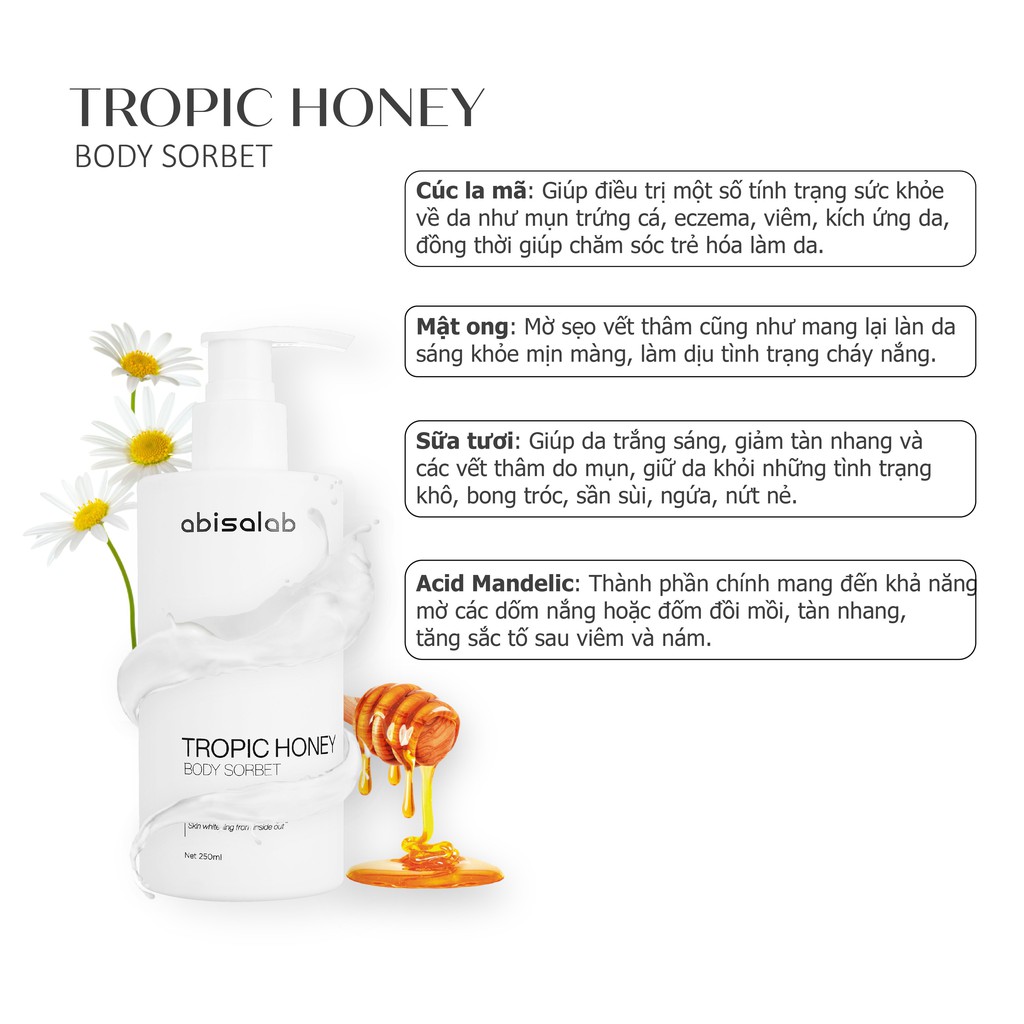 Sữa dưỡng thể Abisalab Tropic Honey Body Sorbet 250ml