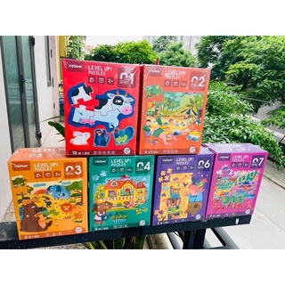 (CHÍNH HÃNG MIDEER) XẾP HÌNH THÔNG MINH CHO BÉ Level up puzzle (đủ cấp độ cho bé từ 2 đến 8 tuổi)