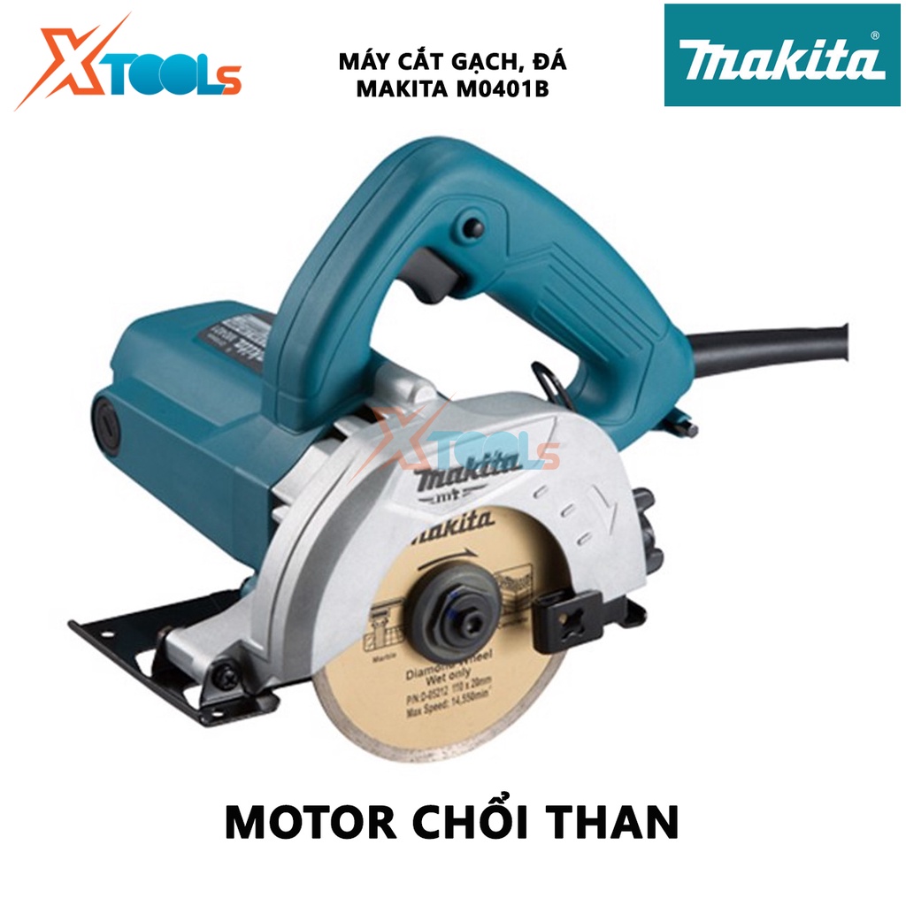 Máy cắt gạch đá Makita M0401B chính hãng | máy cắt gỗ đĩa cắt 110mm, Công suất: 1.200W, motor dây đồng, điện thế 220V
