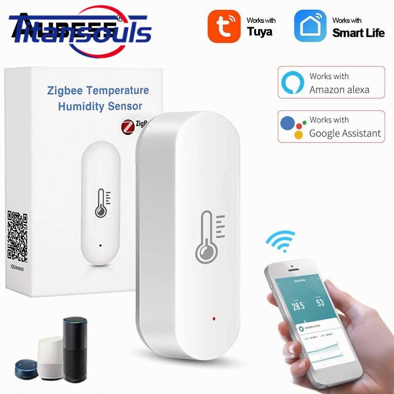 Sẵn Sàng✅Tuya Wifi Thông Minh Cảm Biến Nhiệt Độ Và Độ Ẩm Trong Nhà Ẩm Kế Bộ Điều Khiển Giám Sát Cho Alexa Google Home Cao Cấp TTS