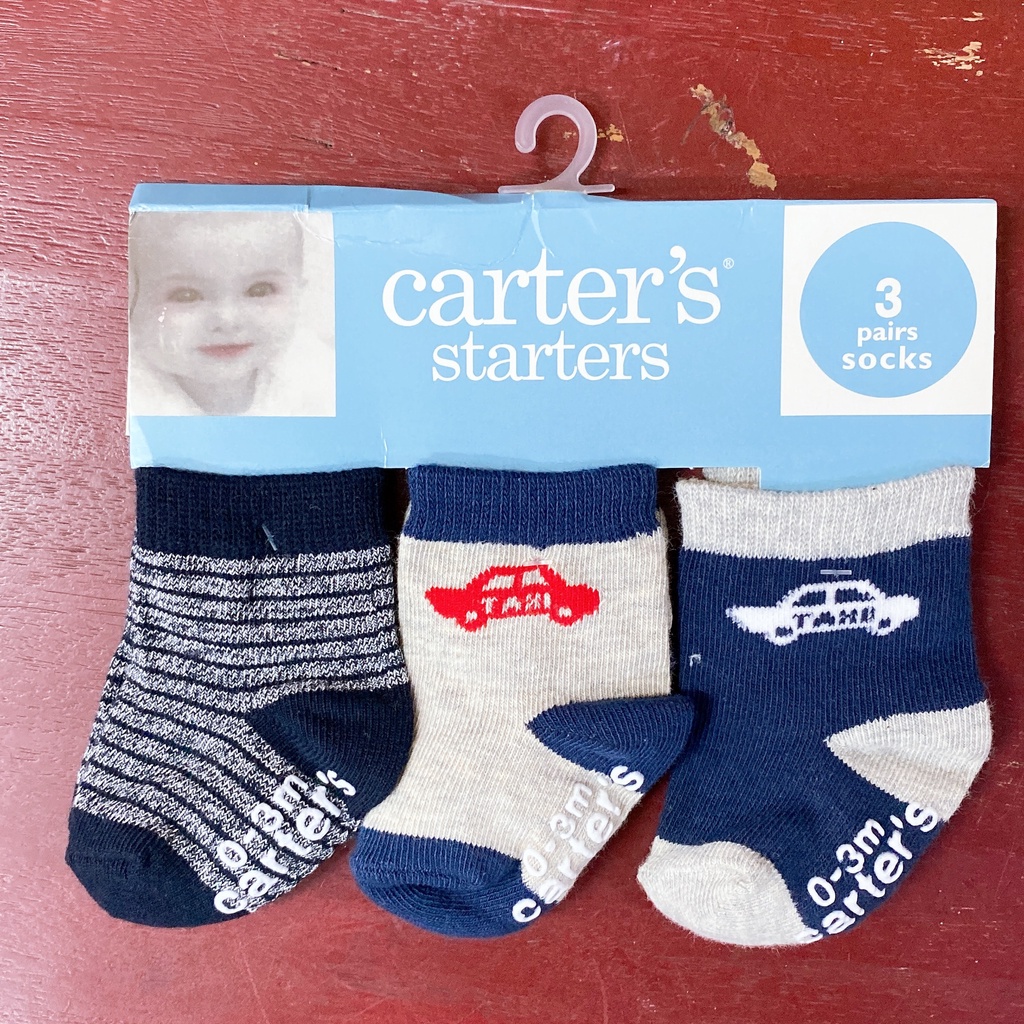 Set 3 đôi Tất chống trượt cho bé cao cấp Carter 0-3M