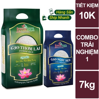 Combo trải nghiệm 1 (5kg gạo thơm lài + 2kg gạo ngọc sen = tổng 7kg)