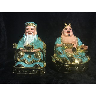 Bộ vật phẩm thờ cúng 2 ông địa thần tài cao 25 cm
