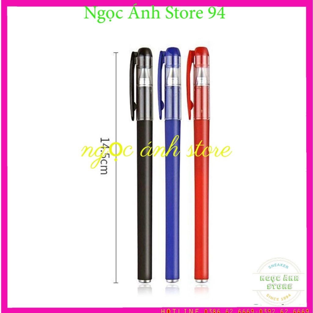 Combo 10 Bút bi nước, bút nước cao cấp ra đều mực ngòi 0.38 mm được chọn đủ màu Xanh - Đen