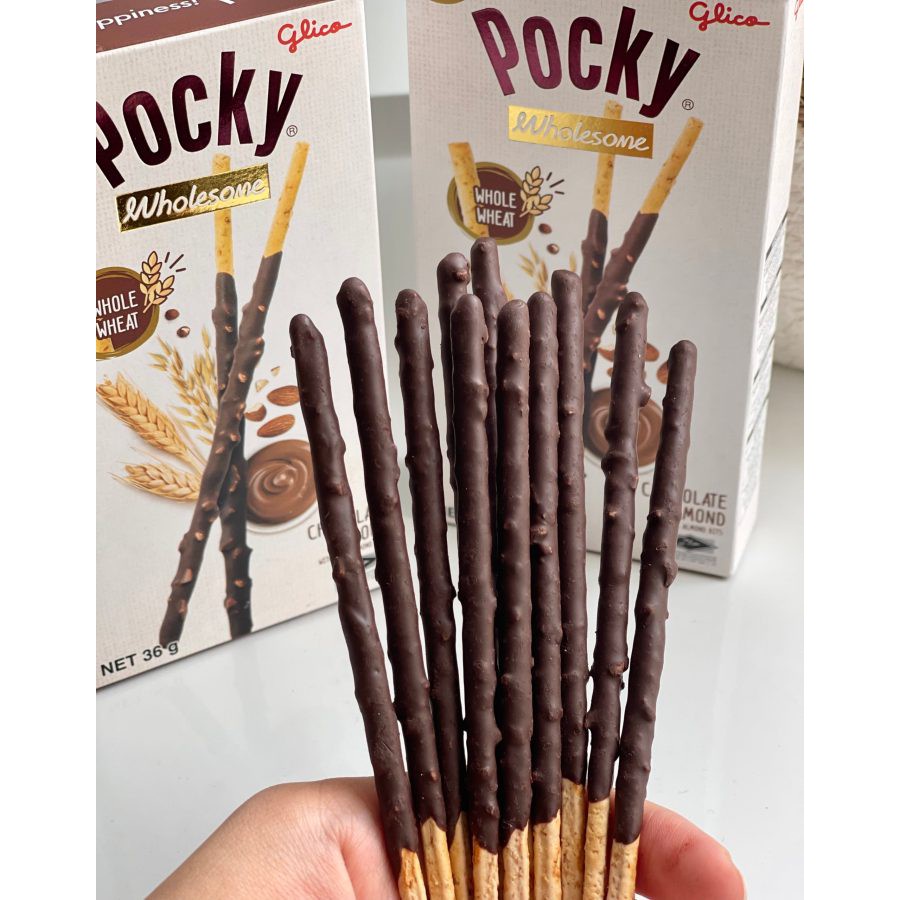 10 Hộp Bánh Que Glico Pocky Vị Socola Hạnh Nhân/Việt Quất Chính Hãng - Bánh Healthy Ngon Khỏe Đẹp
