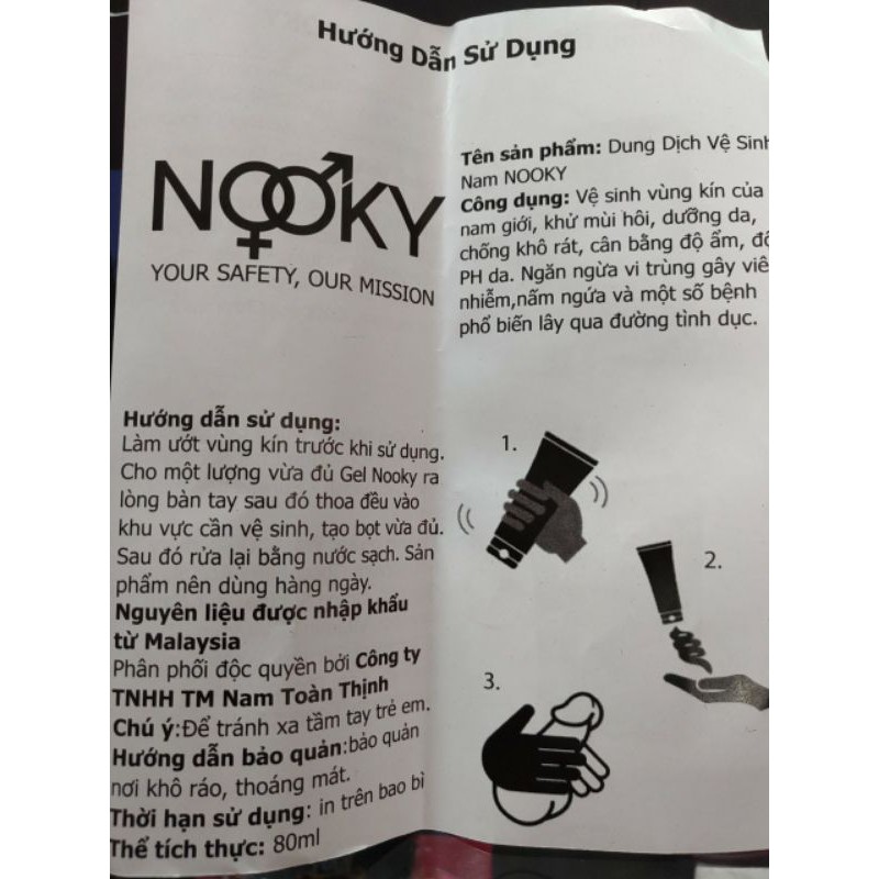 Dung dịch vệ sinh NOOKY dành cho nam - tinh chất bạc hà - 80ml (cam kết hàng thật)