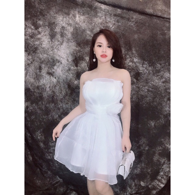 Ảnh sàn chụp thật_Đầm cúp ngực công chúa nơ eo_JuMe Fashion