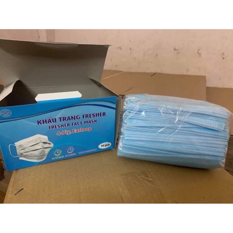 Khẩu trang 4 lớp khử khuẩn FRESHER-1 thùng 50 hộp