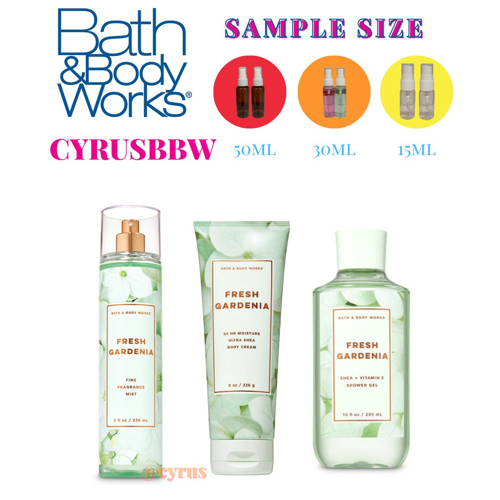 Bộ Sản Phẩm Mist Xịt Toàn Thân, Gel Tắm Bath & Body Works Fresh Gardenia Từ Mỹ