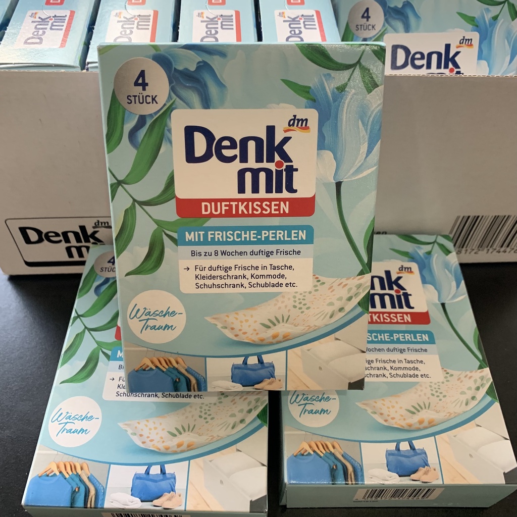 Túi thơm Denkmit để tủ quần áo treo xe phòng vệ sinh phòng ngủ khử mùi làm thơm hộp 4 túi hàng đức PU005
