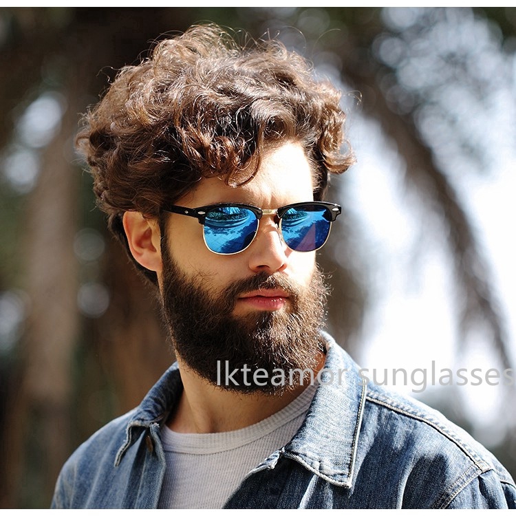 Kính mát nửa gọng phân cực phong cách retro thời trang