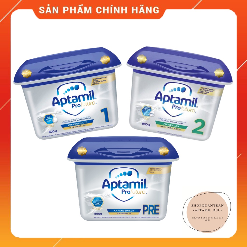 Sữa Aptamil Đức Bạc Pre - Số 1 - Số 2, date 2022 loại 800G