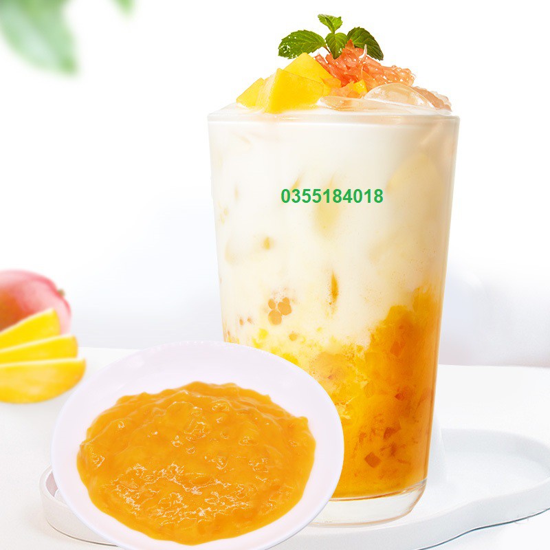 Mứt sốt Xoài Boduo Pha chế trà sữa - Trà hoa quả Hộp 1.3kG Hàng chính hãng