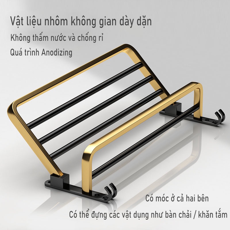 Giá treo khăn MEIDOO gắn tường bằng nhôm kim loại cao cấp tiện lợi