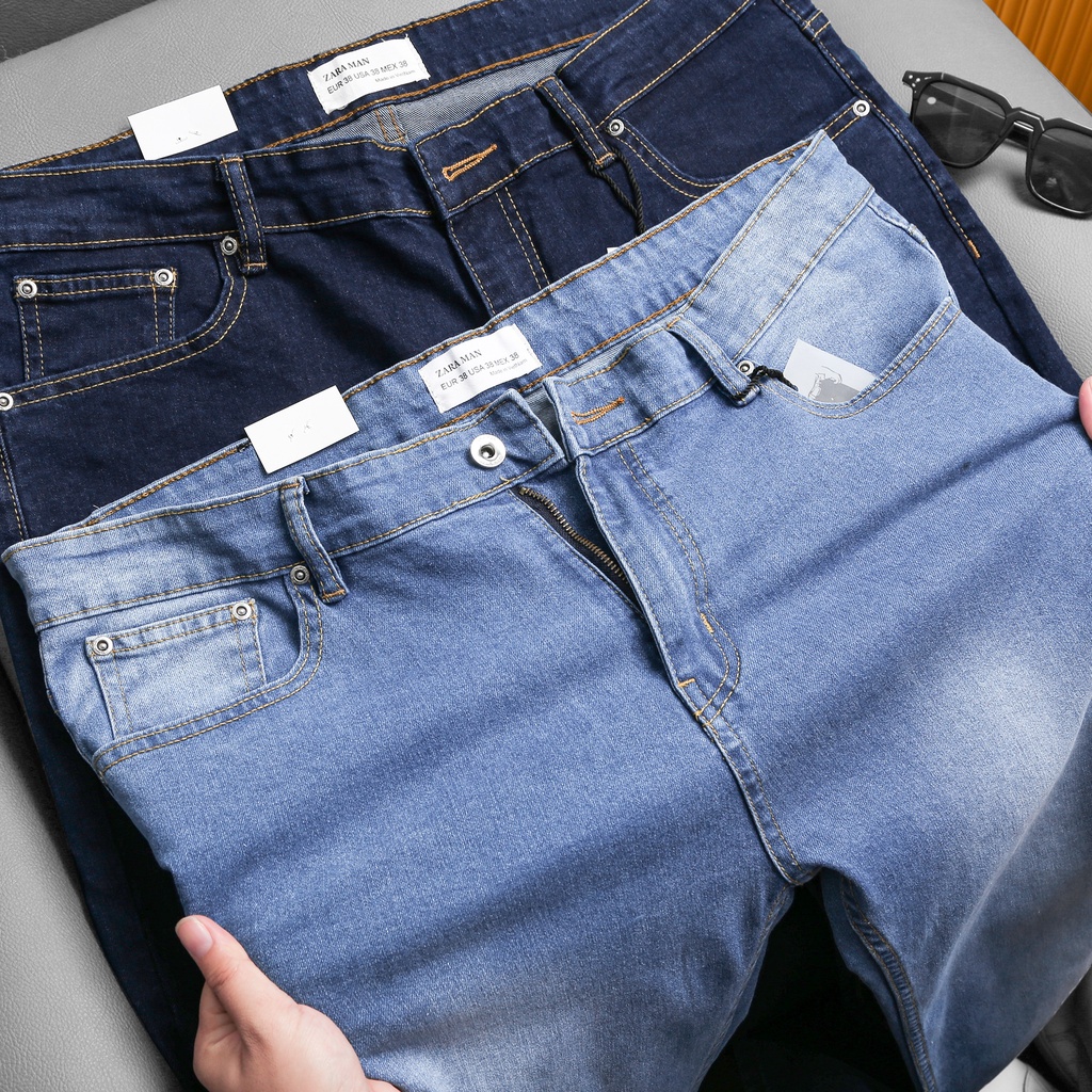 (bigsize) quần jean nam bigszie màu xanh trơn 80 - 130kg - Mẫu trơn