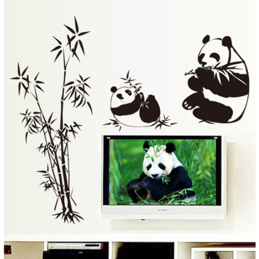 Decal trang trí tường - Gấu trúc đen