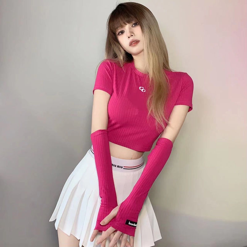 Áo croptop Tay Ngắn Thiết Kế Quyến Rũ Cho Phái Nữ