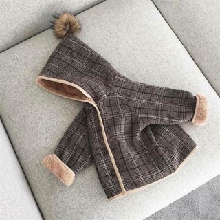 Áo dạ lót lông bé gái