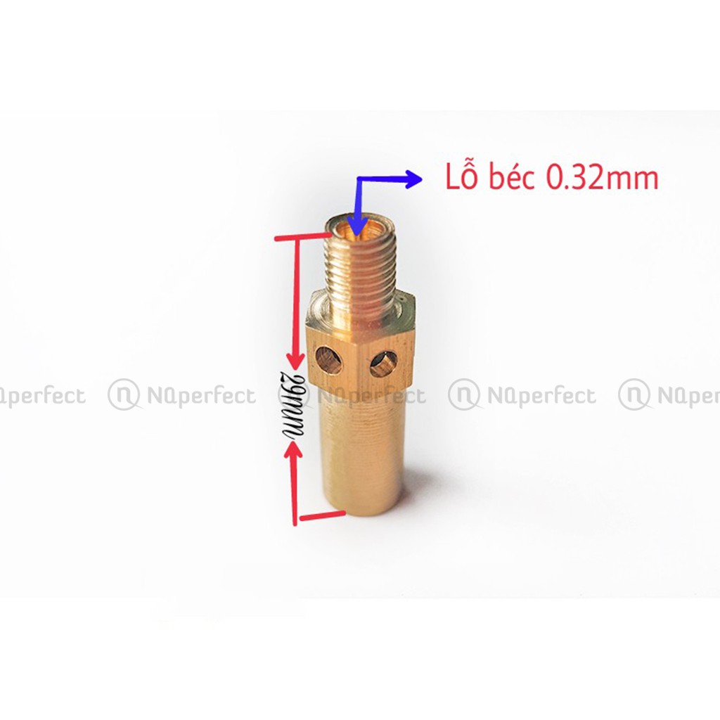 Béc bếp gas Rinnai lỗ phun 0.32mm chân răng 5.5mm