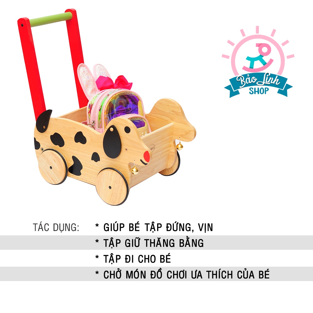 Xe tập đi hình chó - Giúp bé tập đứng vịn, giữ thăng bằng - Chở đồ chơi cho bé CHÍNH HÃNG Winwintoy