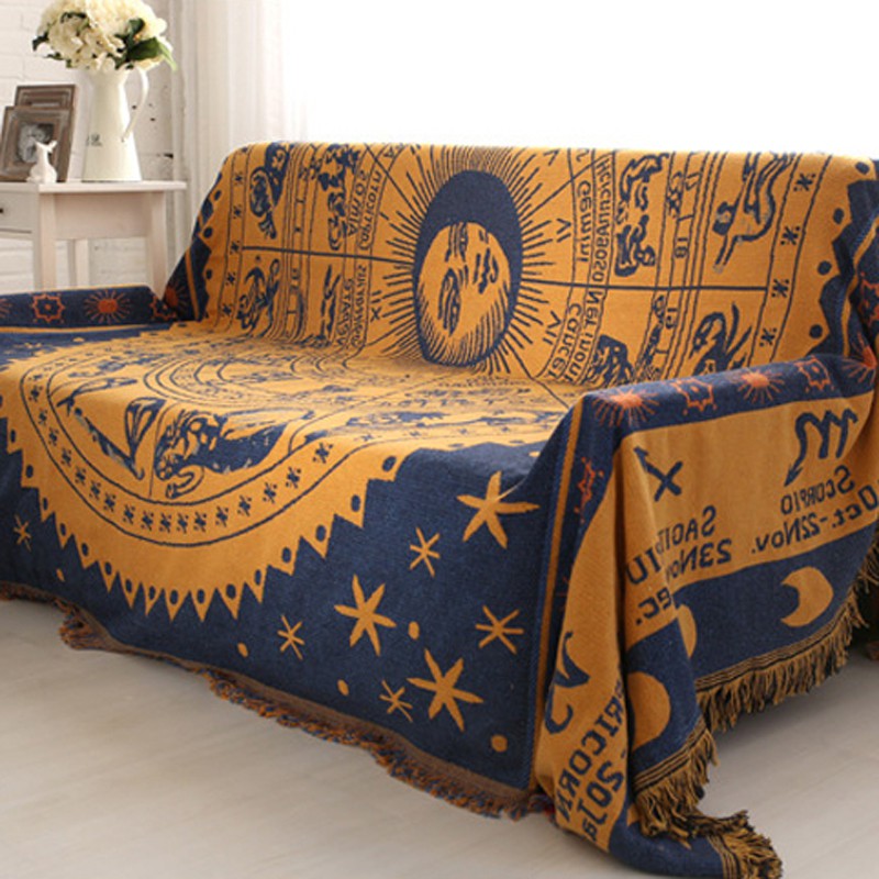 Thảm Sofa, Thảm Trang Trí Thổ Cẩm Cotton Fabric - 230cm x 180cm Cung Hoàng Đạo