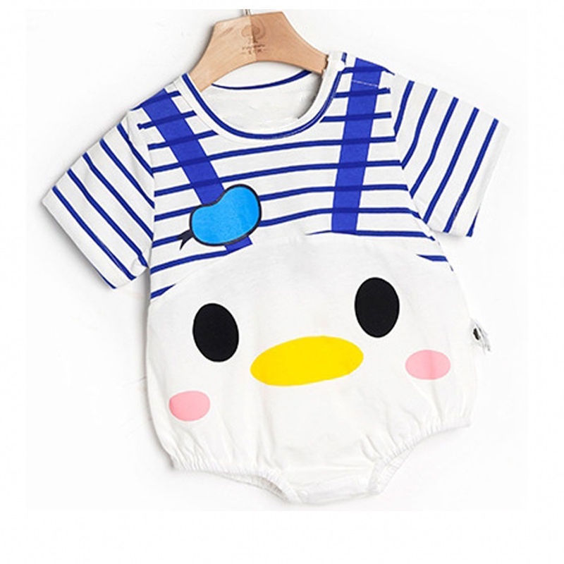 Áo Liền Quần Tam Giác Tay Ngắn Chất Liệu Cotton Mỏng Cho Bé Sơ Sinh 0-24 Tháng Tuổi