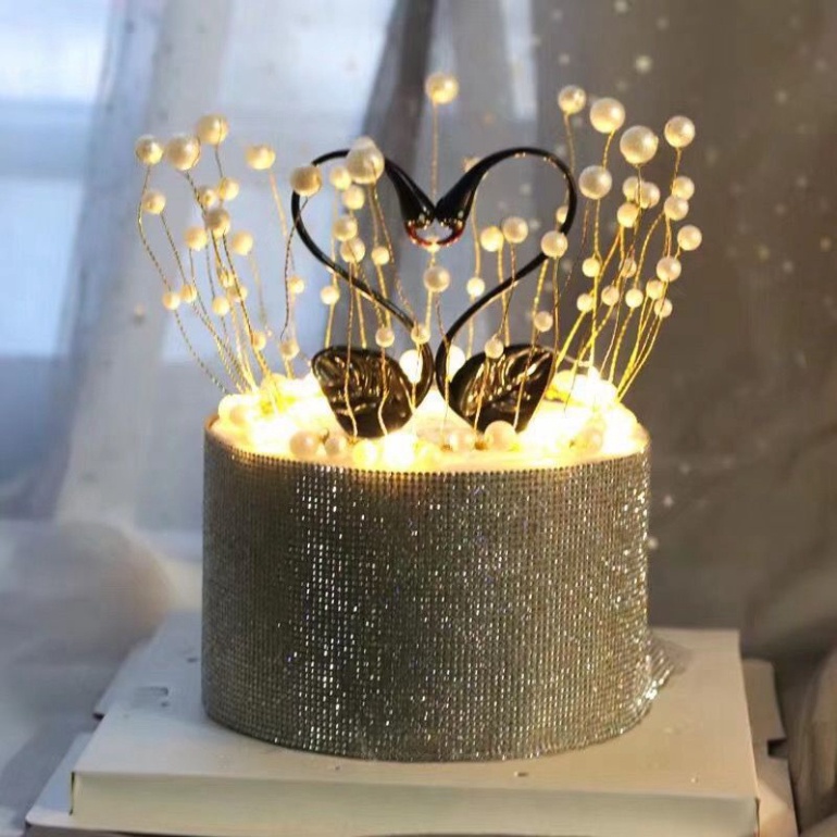 đồ trang trí bánh kem [FREESHIP❤️] cặp thiên nga mẫu mới